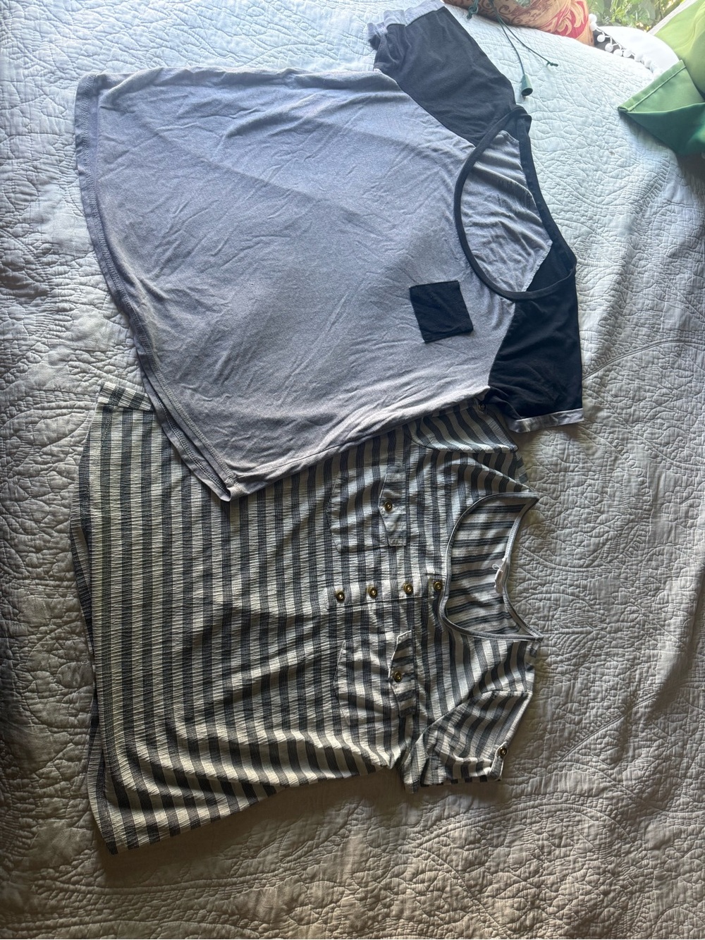 Workshop Republic Clothing White & Black Striped Button-Front Tank